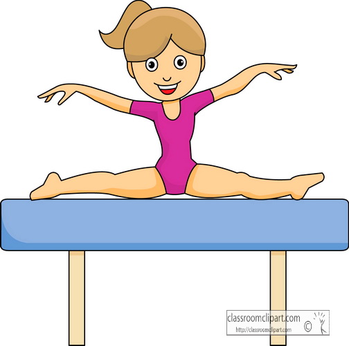 Gymnastics Clipart   Gymnastics Girl Balance Beam   Classroom Clipart