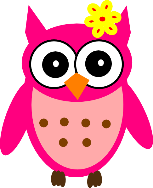 Baby Girl Owl With Bow Clip Art At Clker Com   Vector Clip Art Online