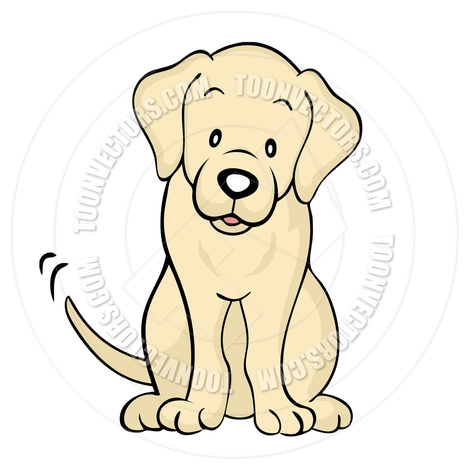 Cartoon Yellow Labrador Dog Isolated By Cartoongalleria   Toon Vectors