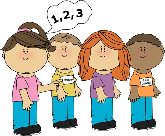 Girl Line Counter Clip Art Image   Kids In A Line And A Girl Counting