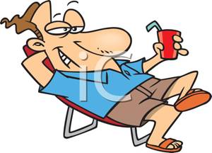 Of A Man Relaxing With A Soft Drink   Royalty Free Clipart Picture