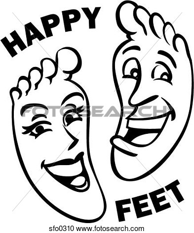 Of Feet With Smiley Faces And The Words Happy Feet Written Around Them