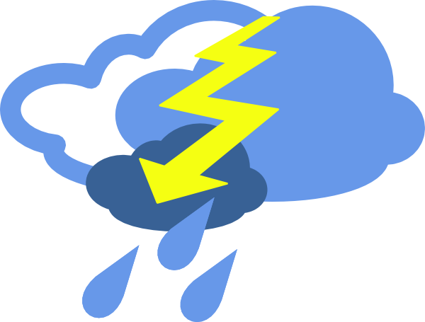 Severe Thunder Storms Weather Symbol Clip Art At Clker Com   Vector