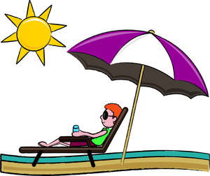 Vacation Clipart Image   Man Relaxing On A Chase Lounge Chair Under A