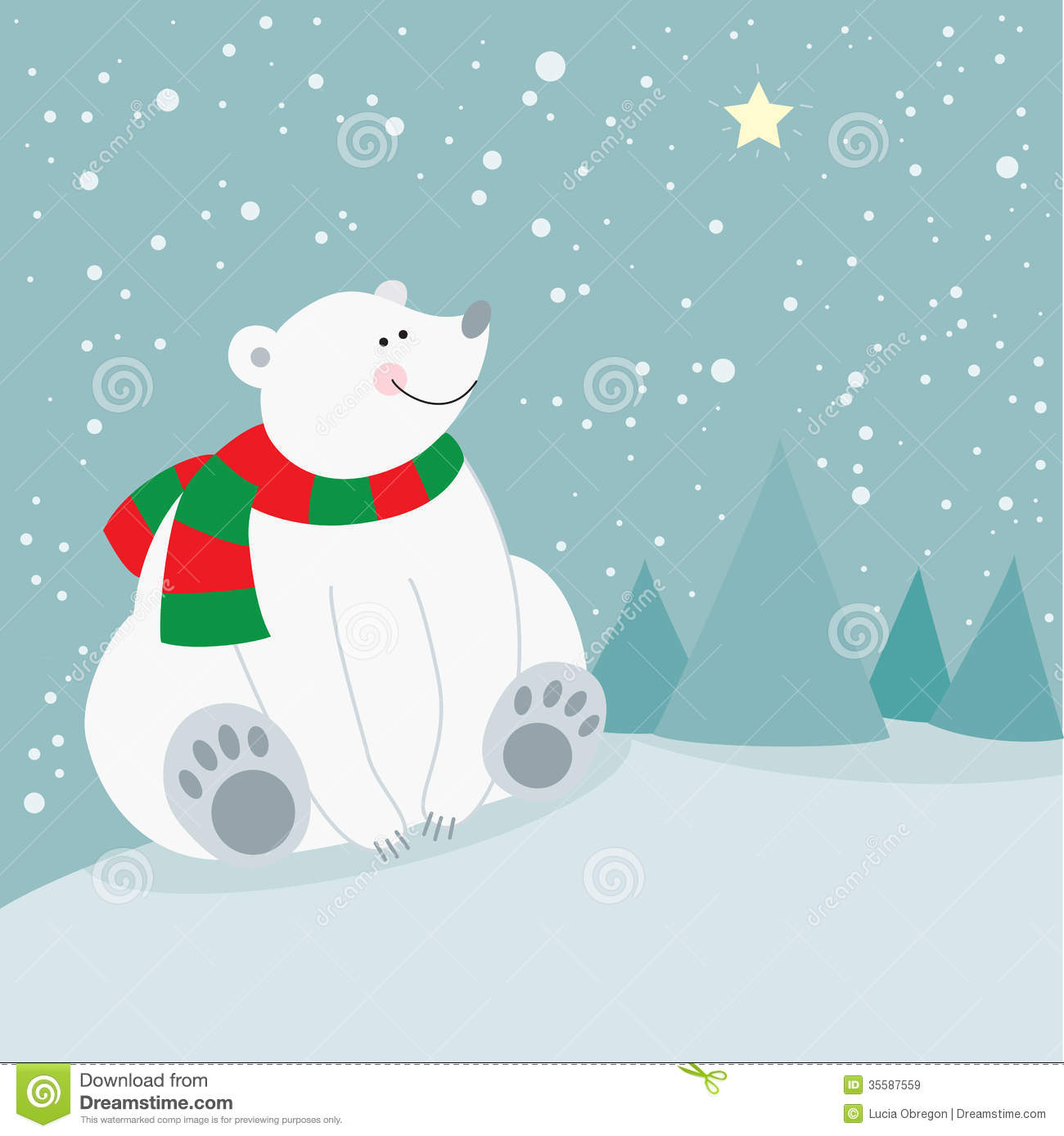 Cute Christmas Holiday Polar Bear Royalty Free Stock Images   Image