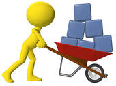 Data Collection Clipart Person Moving Data Cubes Boxes