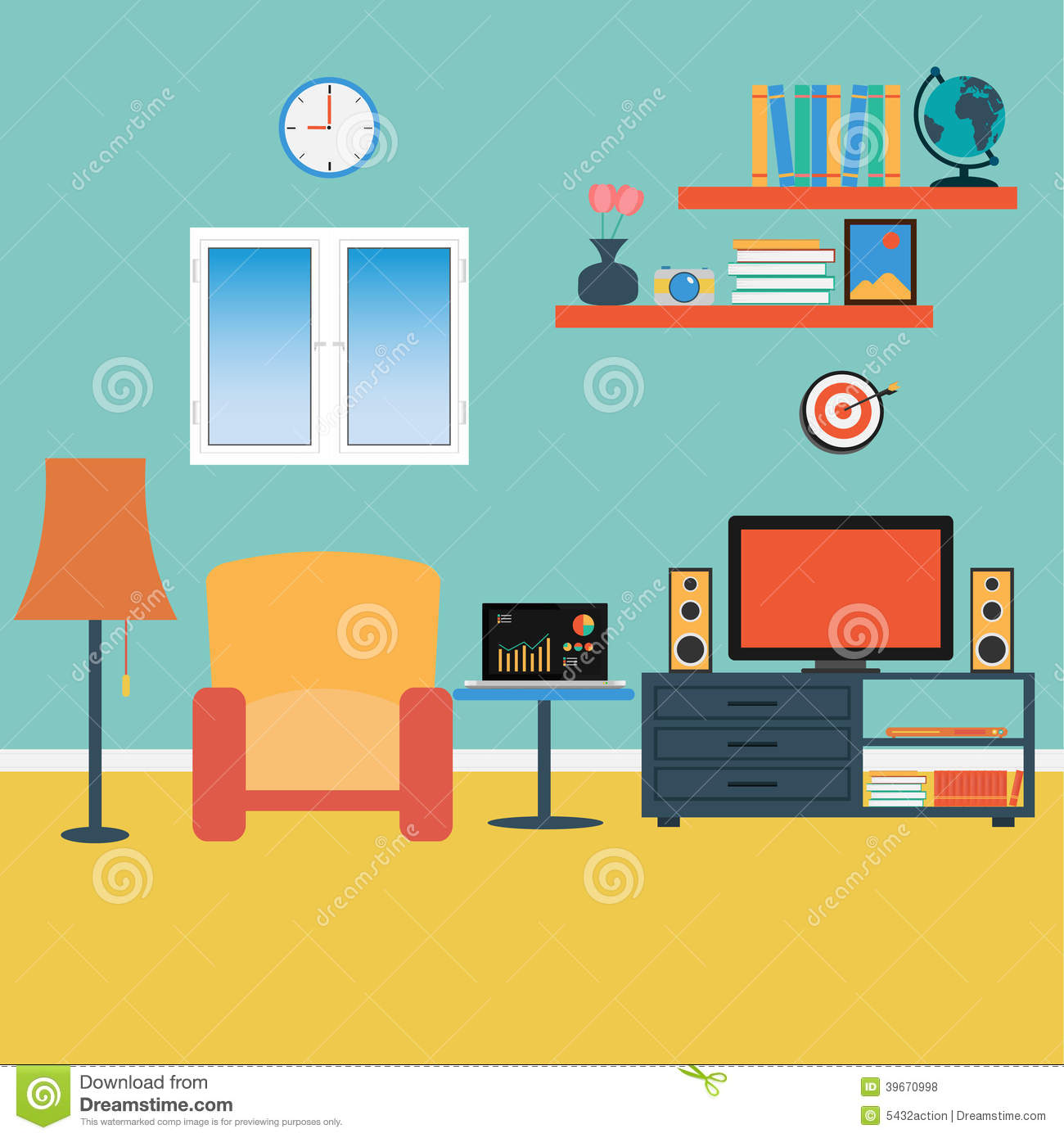 Living Room Background Clipart Vector Of Living Room Royalty