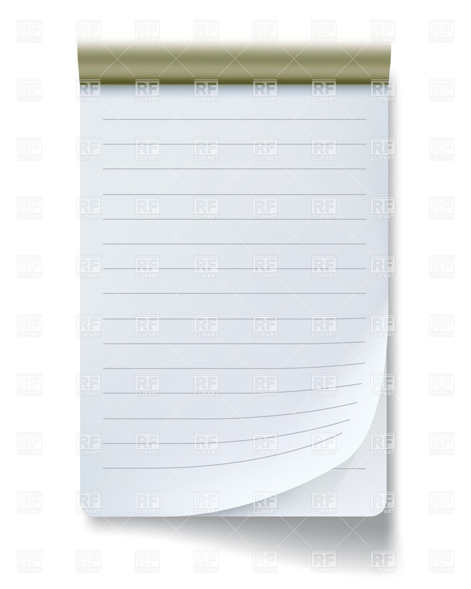 Notepad With Bended Page Download Royalty Free Vector Clipart  Eps