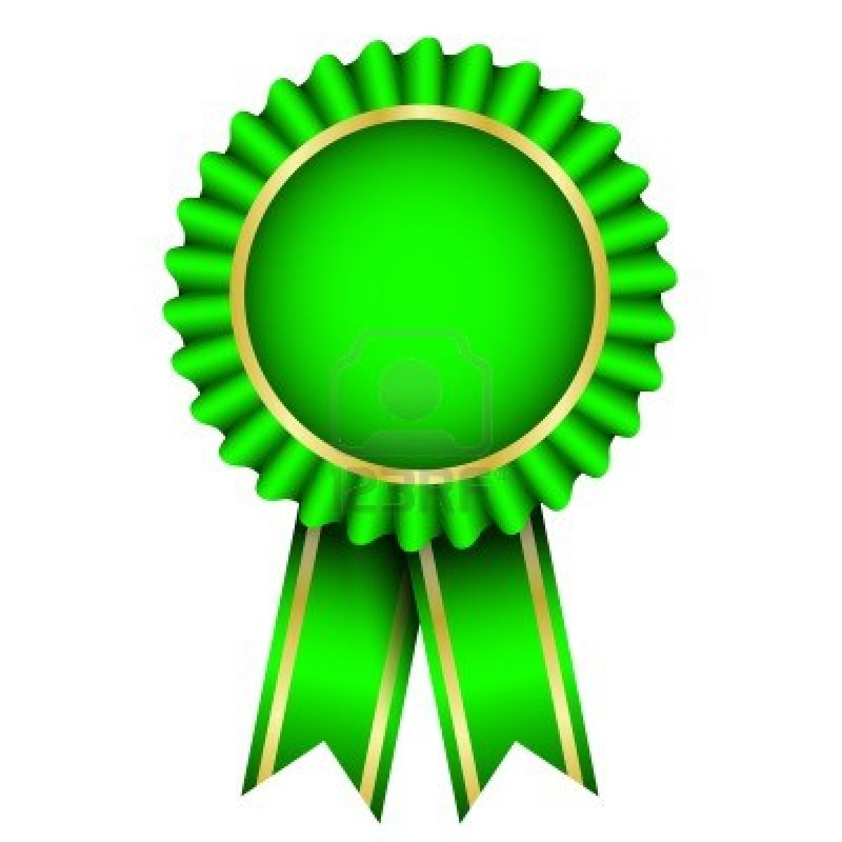 13715767 Vector Illustration Of Green Badge With Ribbon