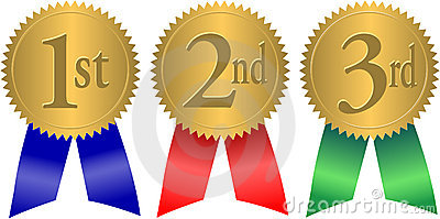 Illustration Of 1st 2nd And 3rd Place Award Seals With Ribbons