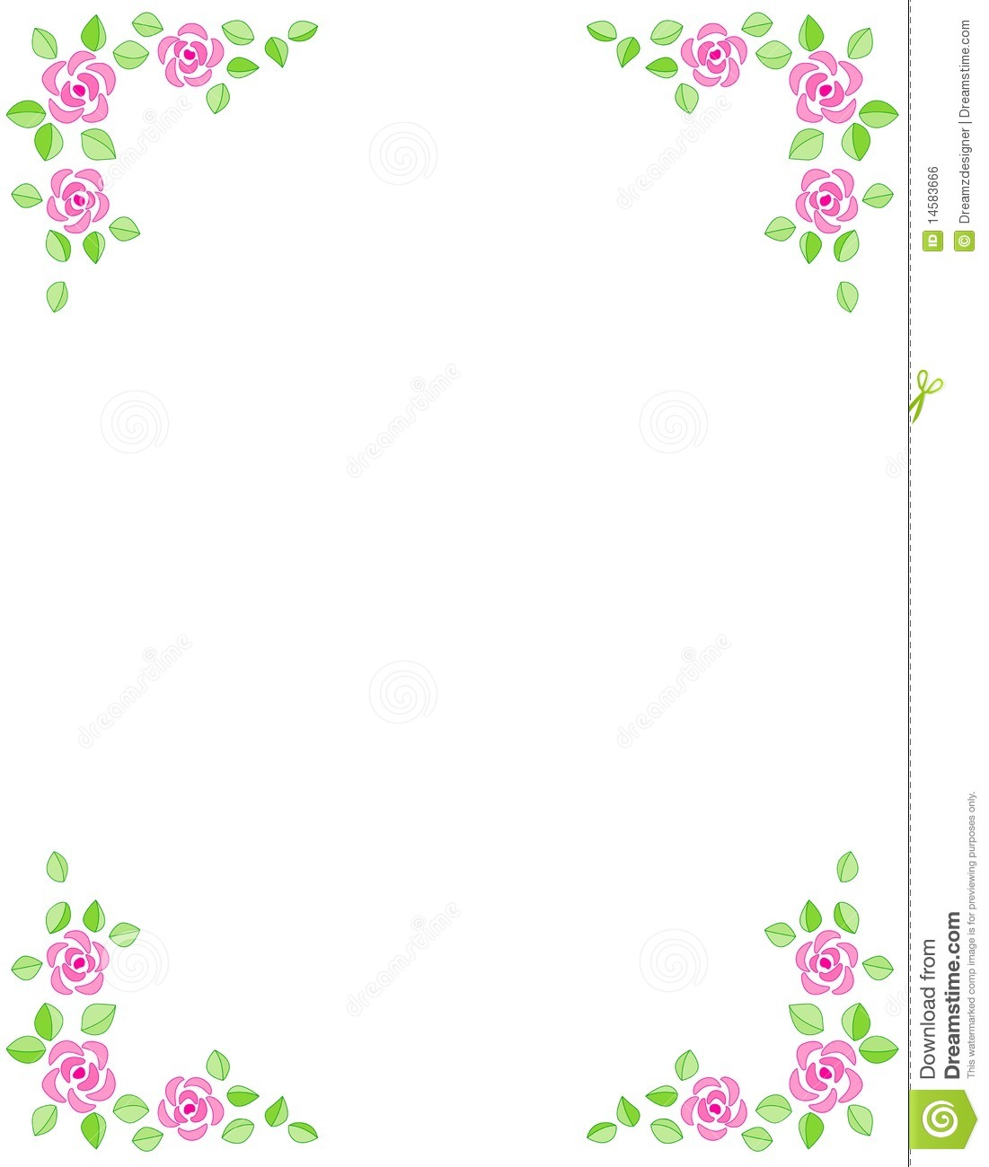 Rose Border With Beautiful Pink Roses  For Birthday  Mother S Day
