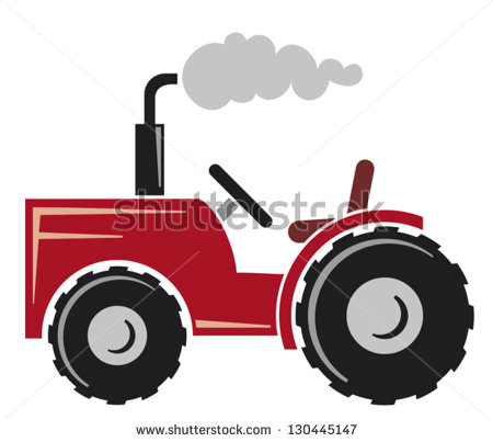 Stock Vector Red Tractor Agricultural Tractor Tractor Icon 130445147