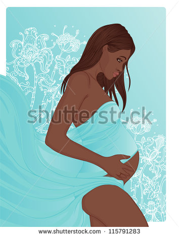 Clipart A Pregnant Woman In Black African American Pregnant Pregnant