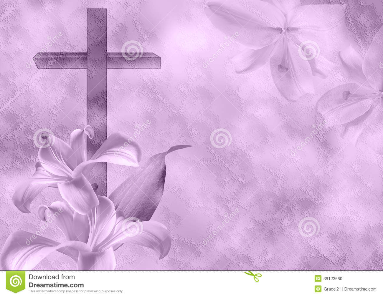 Cross And Lily Flower On Purple Background Mr No Pr No 2 829 2