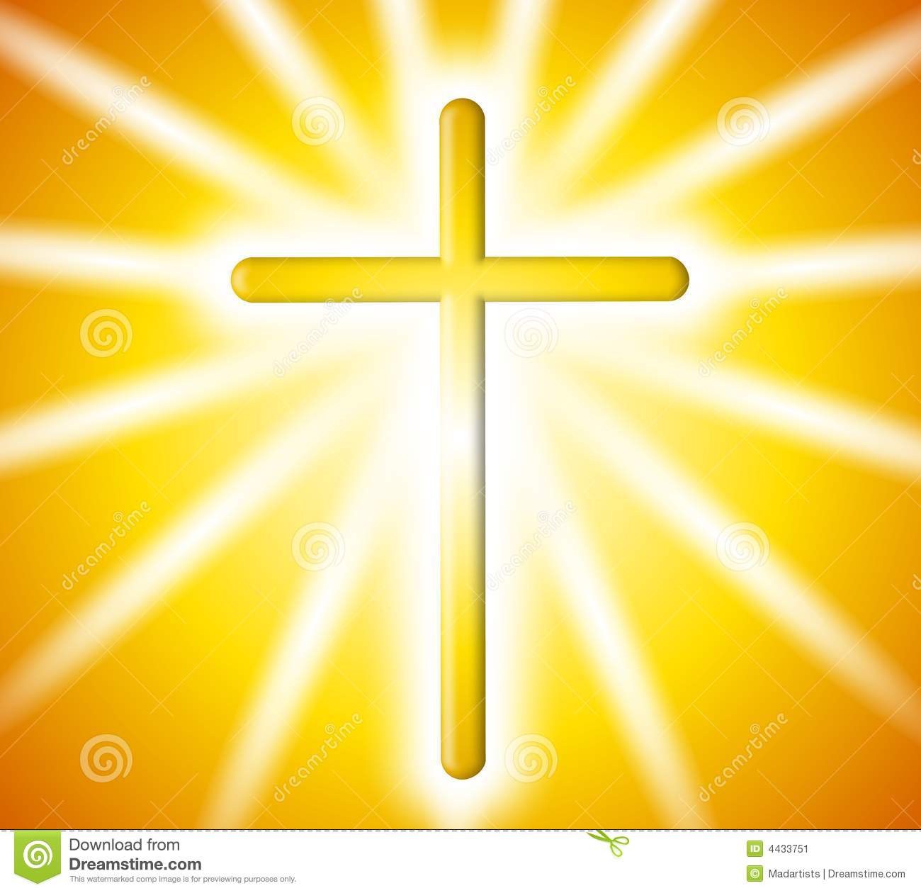 Cross With Rays Of White Light On Gold Gradient Background Mr No Pr No