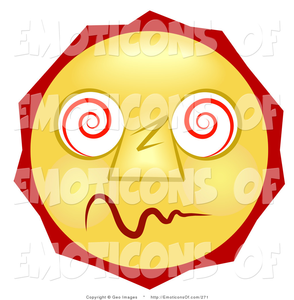 Larger Preview  Clip Art Of A Dazed And Confused Emoticon By