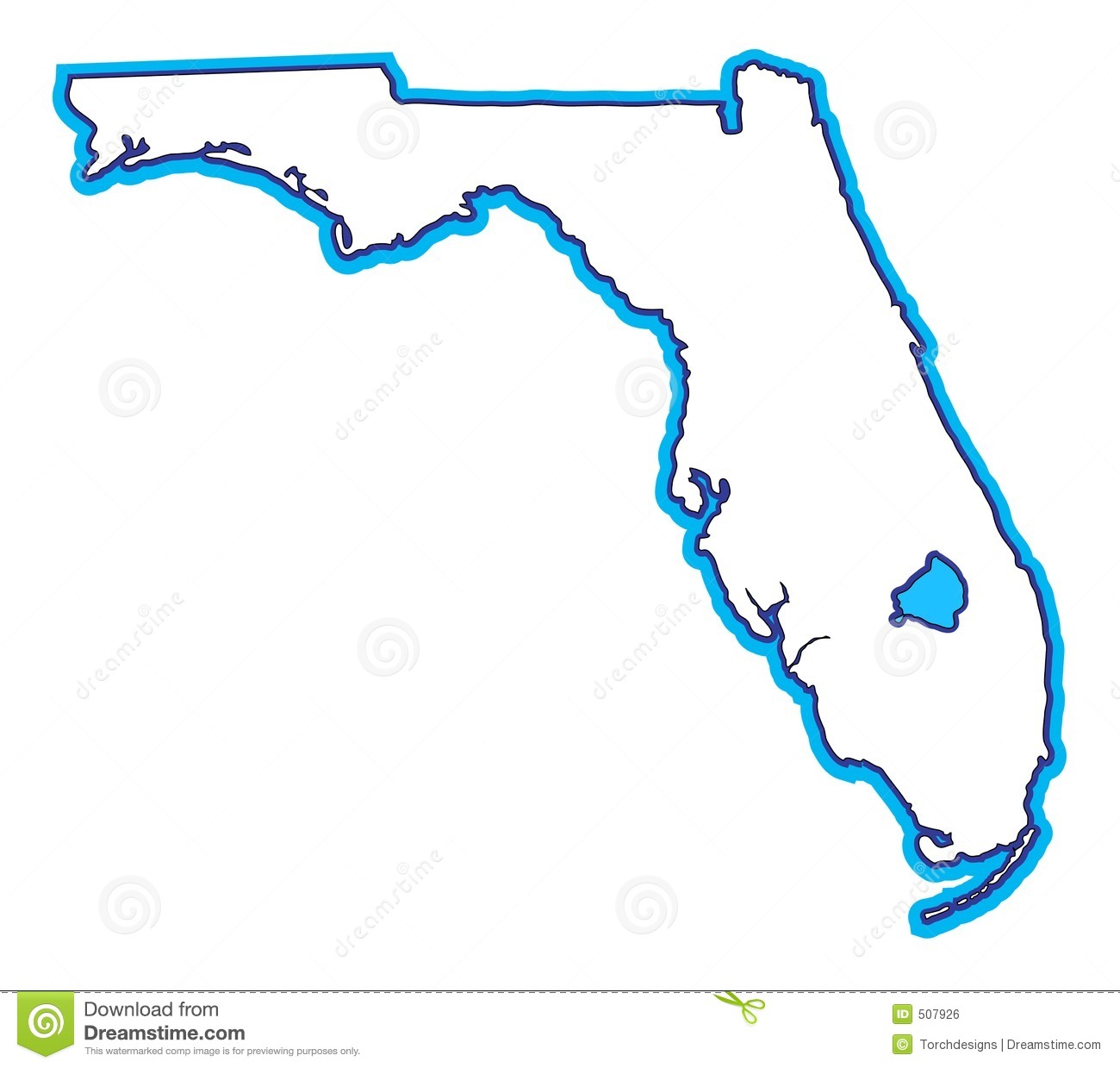 Map Florida Clip Art Vector