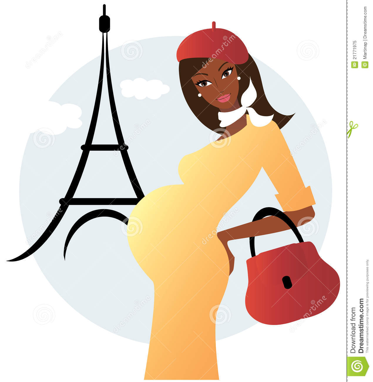 Pregnant African American Woman In Paris Royalty Free Stock Photo