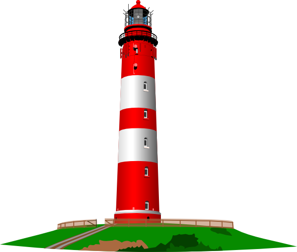 Red And White Lighthouse Clip Art At Clker Com   Vector Clip Art
