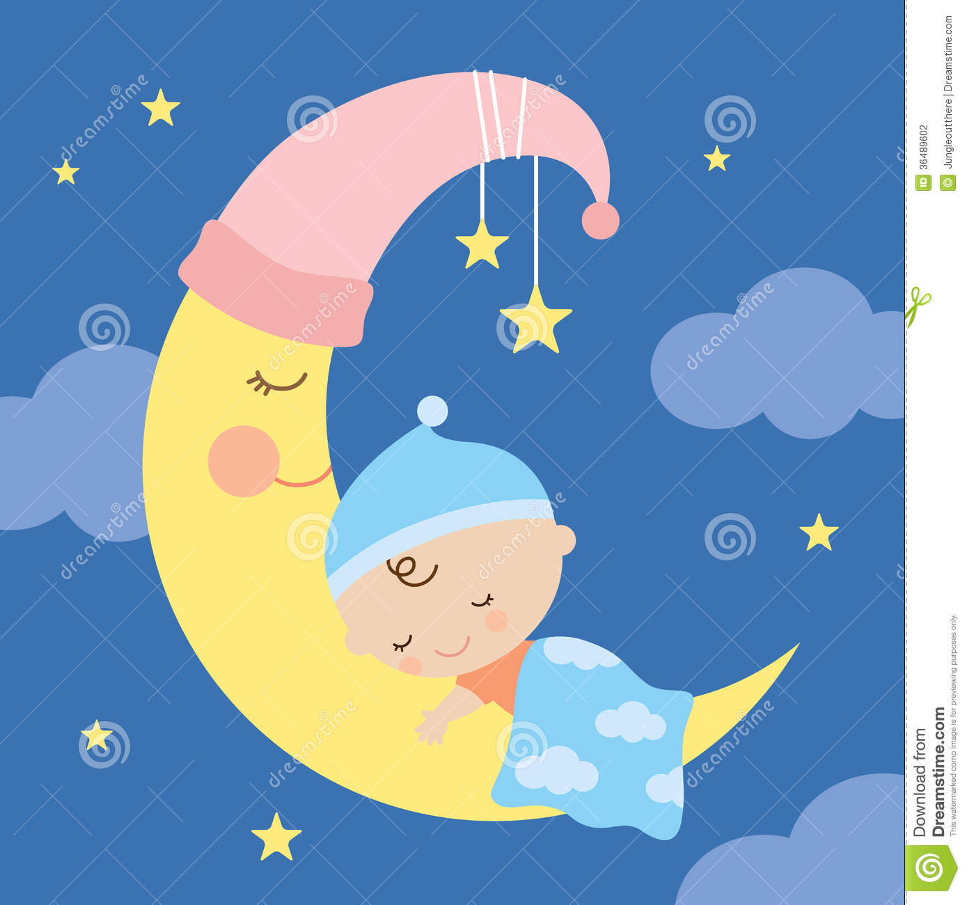 Sleeping Baby On The Moon Stock Photography   Image  36489602
