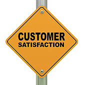 3d Customer Satisfaction Road Sign   Clipart Graphic