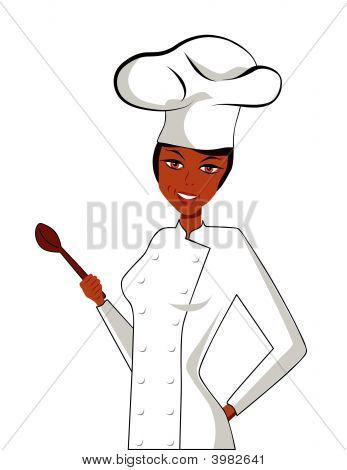 Black Female Chef Stock Vector   Stock Photos   Bigstock