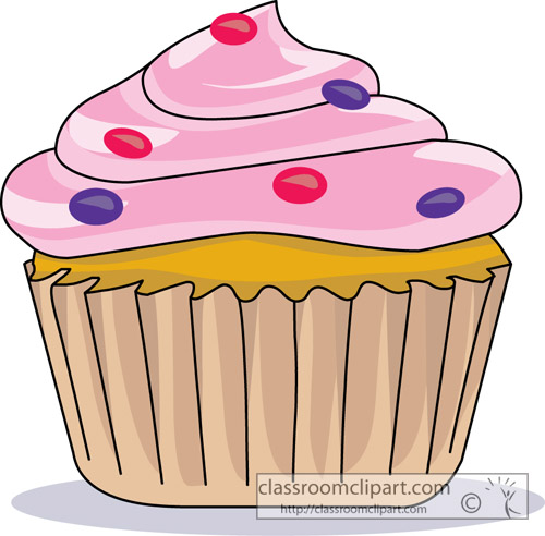 Dessert Clipart   Cupcake Pink With Sprinkles 3   Classroom Clipart