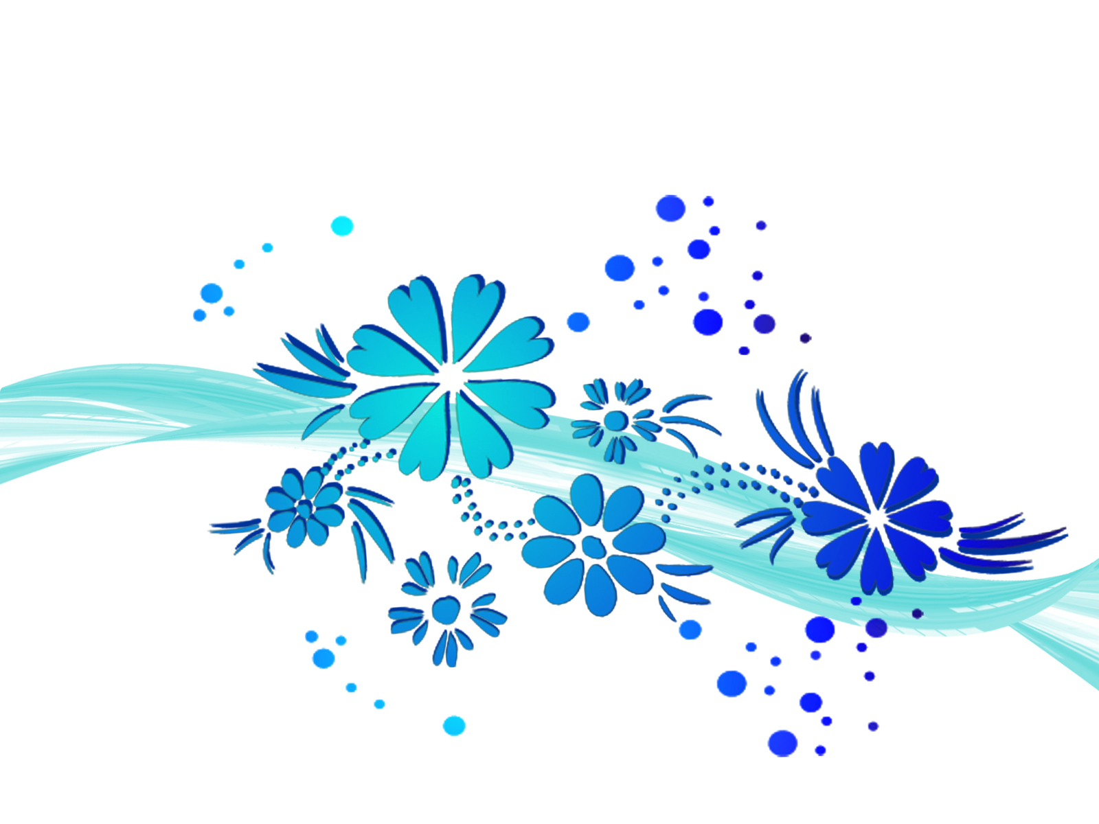 Flowers Wawe Blue Flowers Backgrounds Powerpoint Jpg