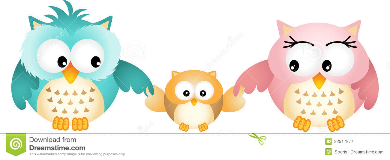 Happy Owl Family Royalty Free Stock Photography   Image  32517877
