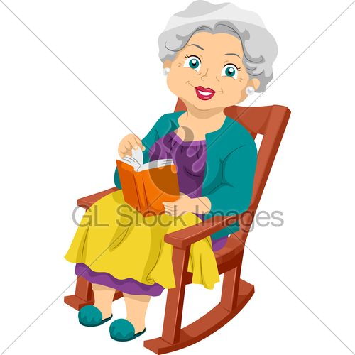 Illustration Featuring An Elderly Woman Sitting