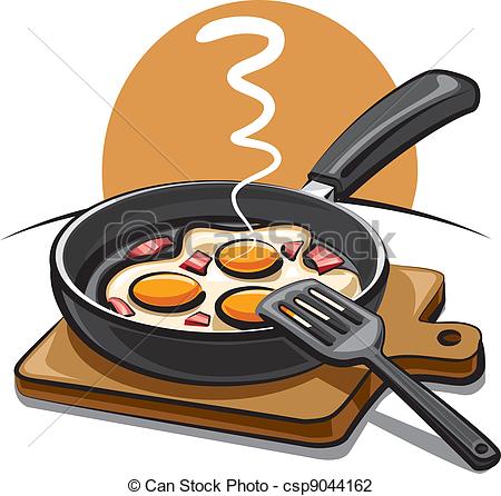 Vector   Fried Eggs With Bacon   Stock Illustration Royalty Free