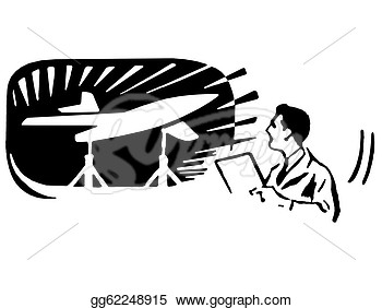     Vintage Print Of A Man Working In Aviation  Stock Clipart Gg62248915