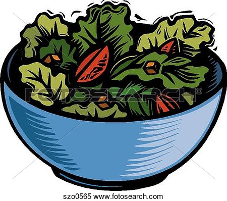 Bowl Of Green Salad Leaves  Fotosearch   Search Clipart