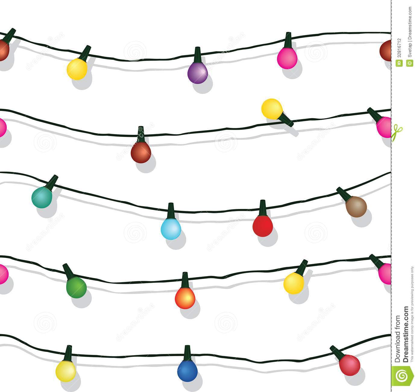 Christmas Lights String Clipart Black And White