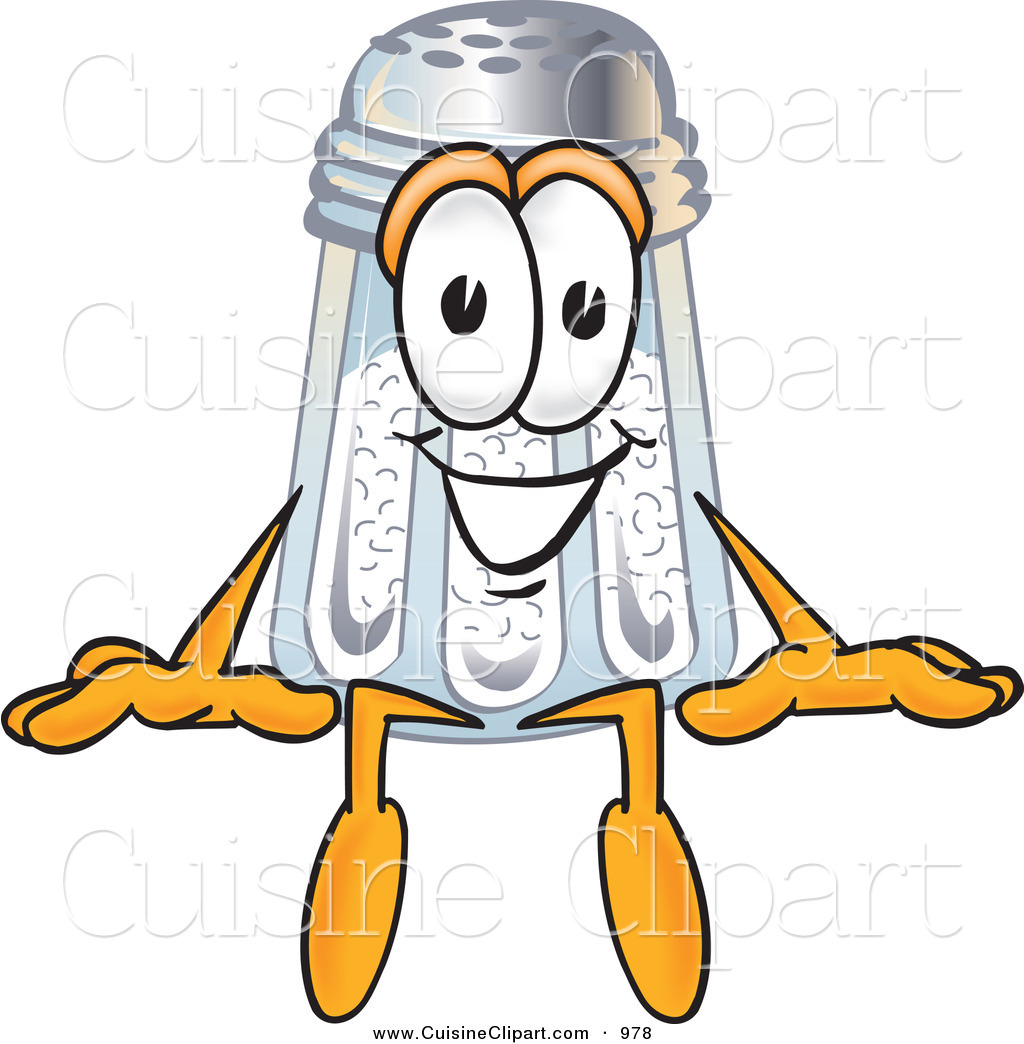 Cuisine Clipart Of A Happy Salt Shaker Mascot Cartoon Character