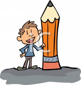 External Image A Small Boy Holding A Giant Pencil Royalty Free Clipart    