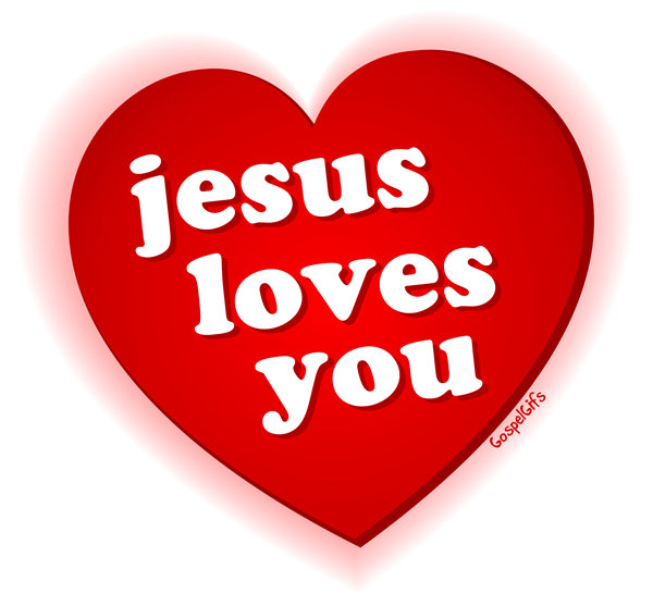 Jesus Loves You  Heart White Soft Glow    3  Free Christian Graphic