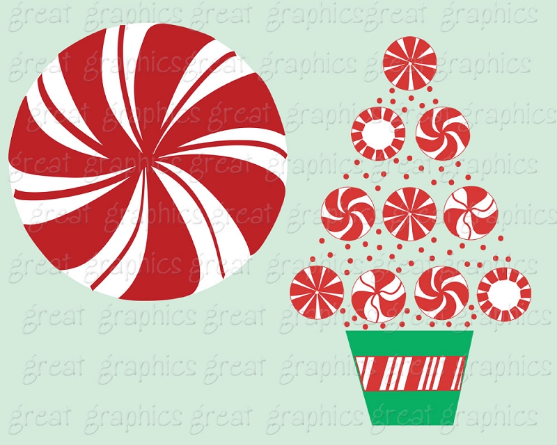 Printable Christmas Peppermint Candy Clip Art