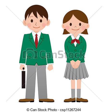 Drawing Of High School Student In Japan Csp11267244   Search Clip Art