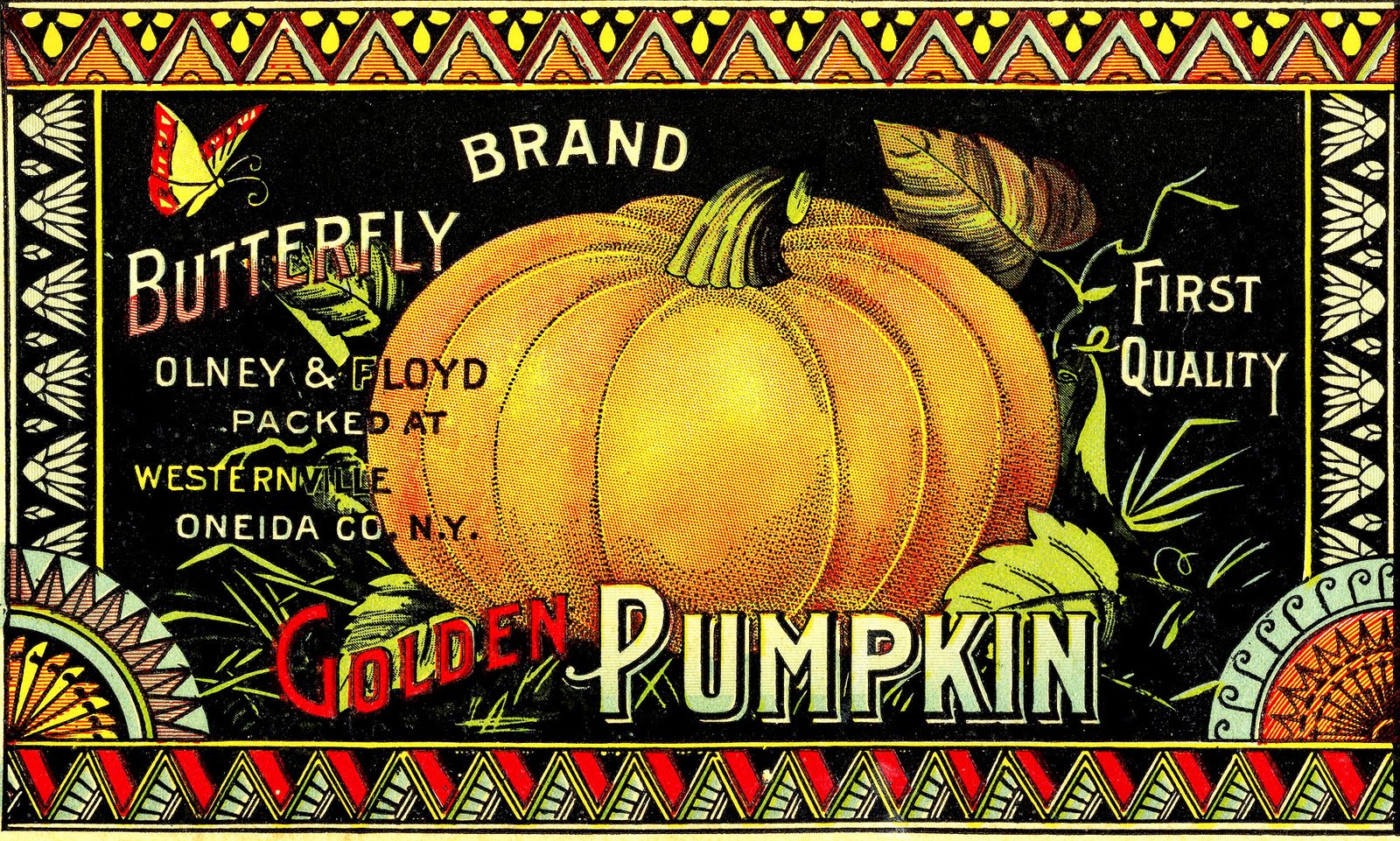 Vintage Halloween Clip Art   Pumpkin Label