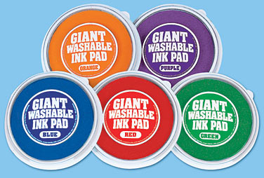 Bright Giant Washable Color Ink Pads   5 Color Set At Lakeshore