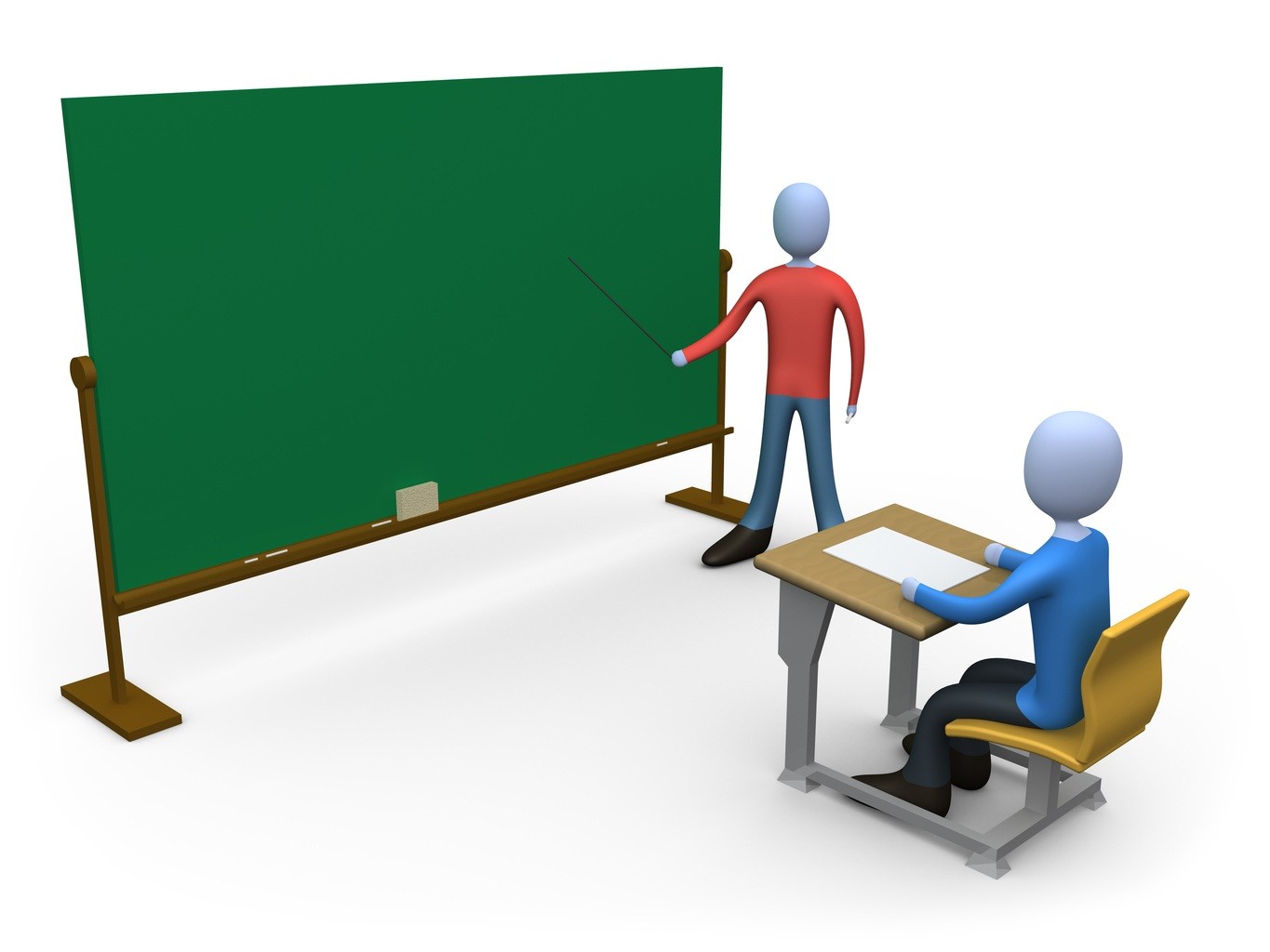 Education Computer Generated Clipart Graphic Picture Of A Blue Teacher
