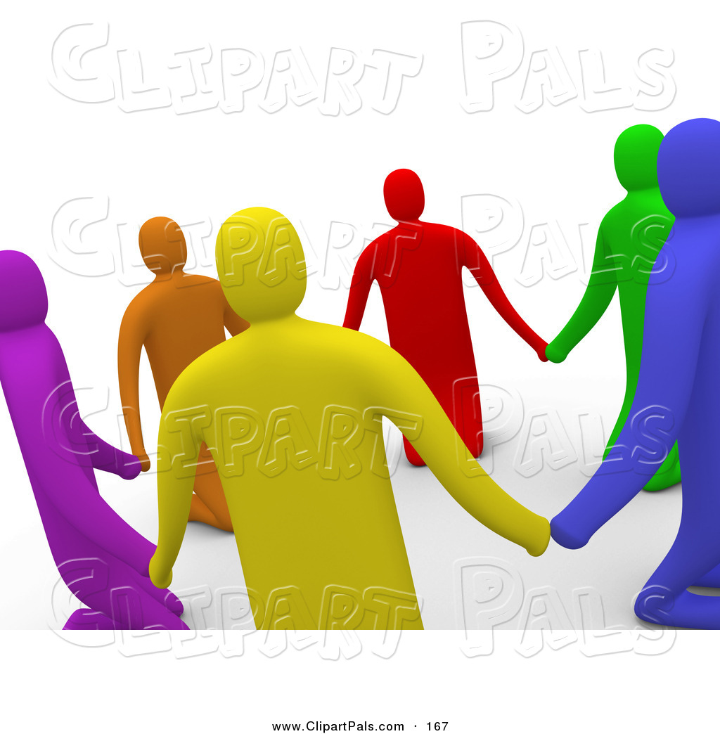 Larger Preview  Pal Clipart Of A 3d Ring Of Colorful People Praying