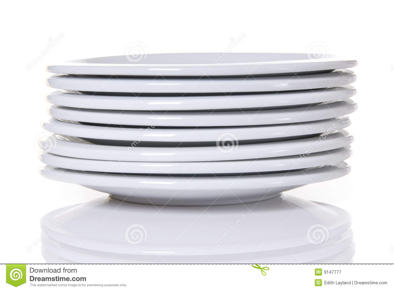 Royalty Free Stock Photography  Stack Of White Dinner Plates