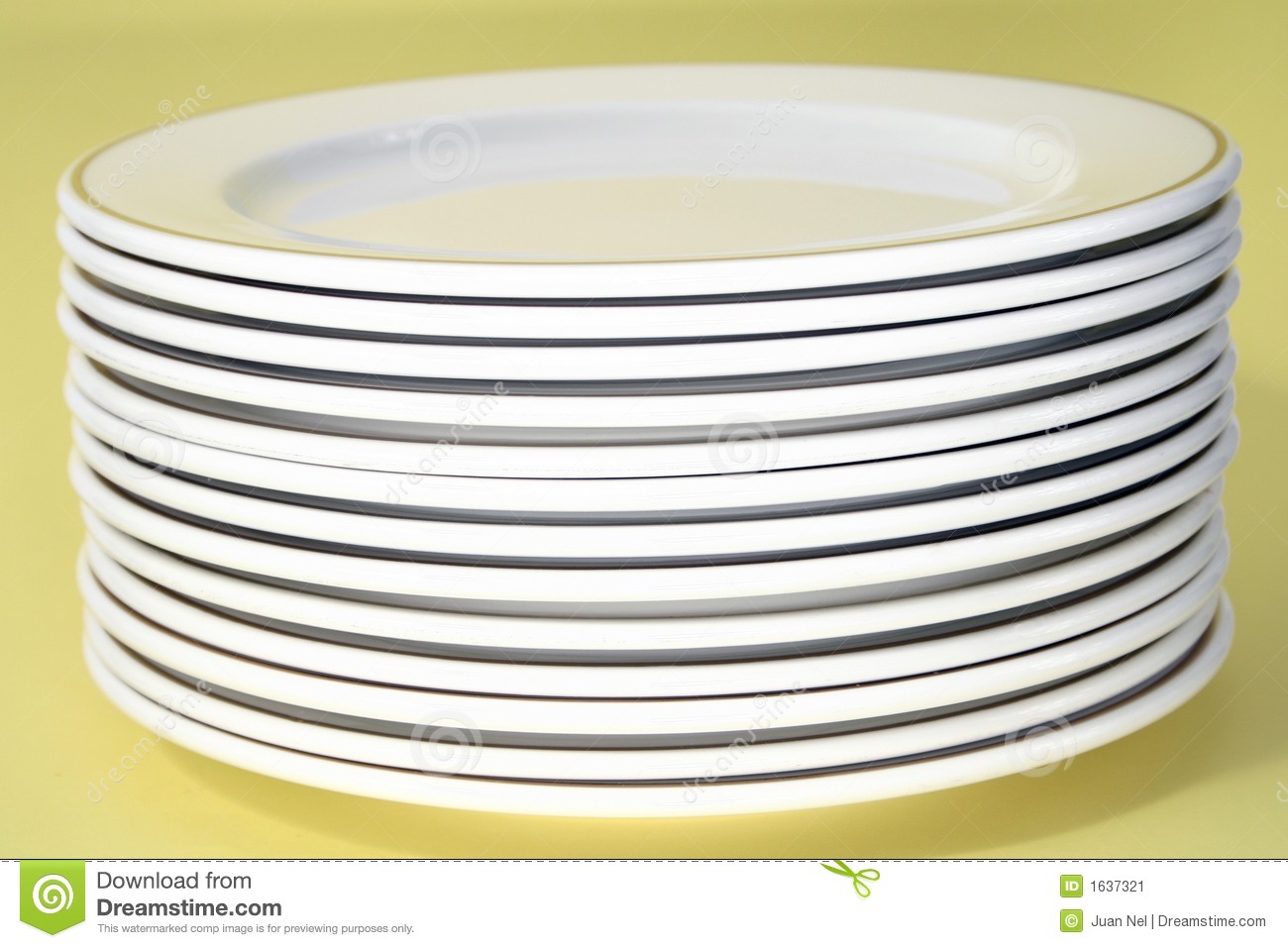 Stack Of Plates With Gold Rim