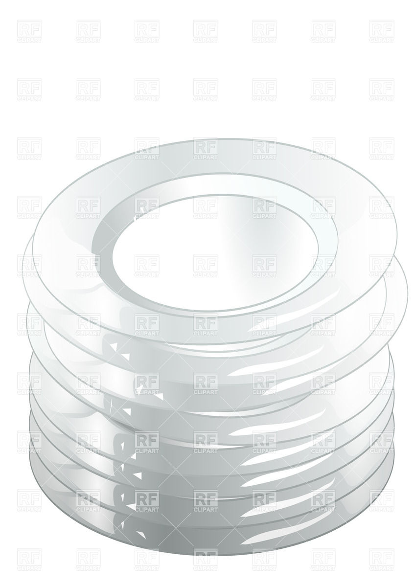 Stack Of White Plates Download Royalty Free Vector Clipart  Eps