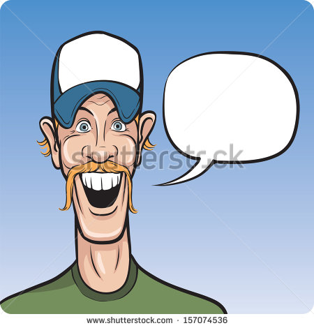 Vector Illustration Of Cartoon Smiling Man In Baseball Cap  Easy Edit