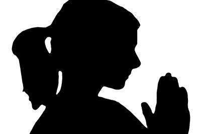 Woman Praying Hands Woman Prays In Silhouette