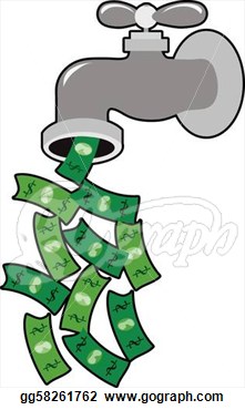 Clip Art Vector   Money Faucet  Stock Eps Gg58261762   Gograph