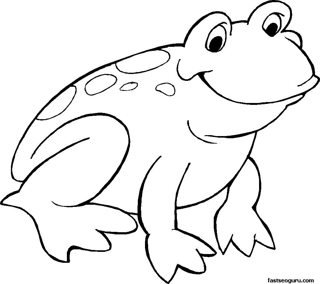 Free Printable Smiling Frog Coloring Page    Printable Coloring Pages